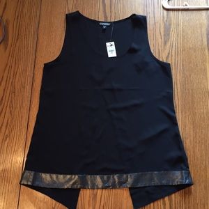 Express black split open back tank top size M